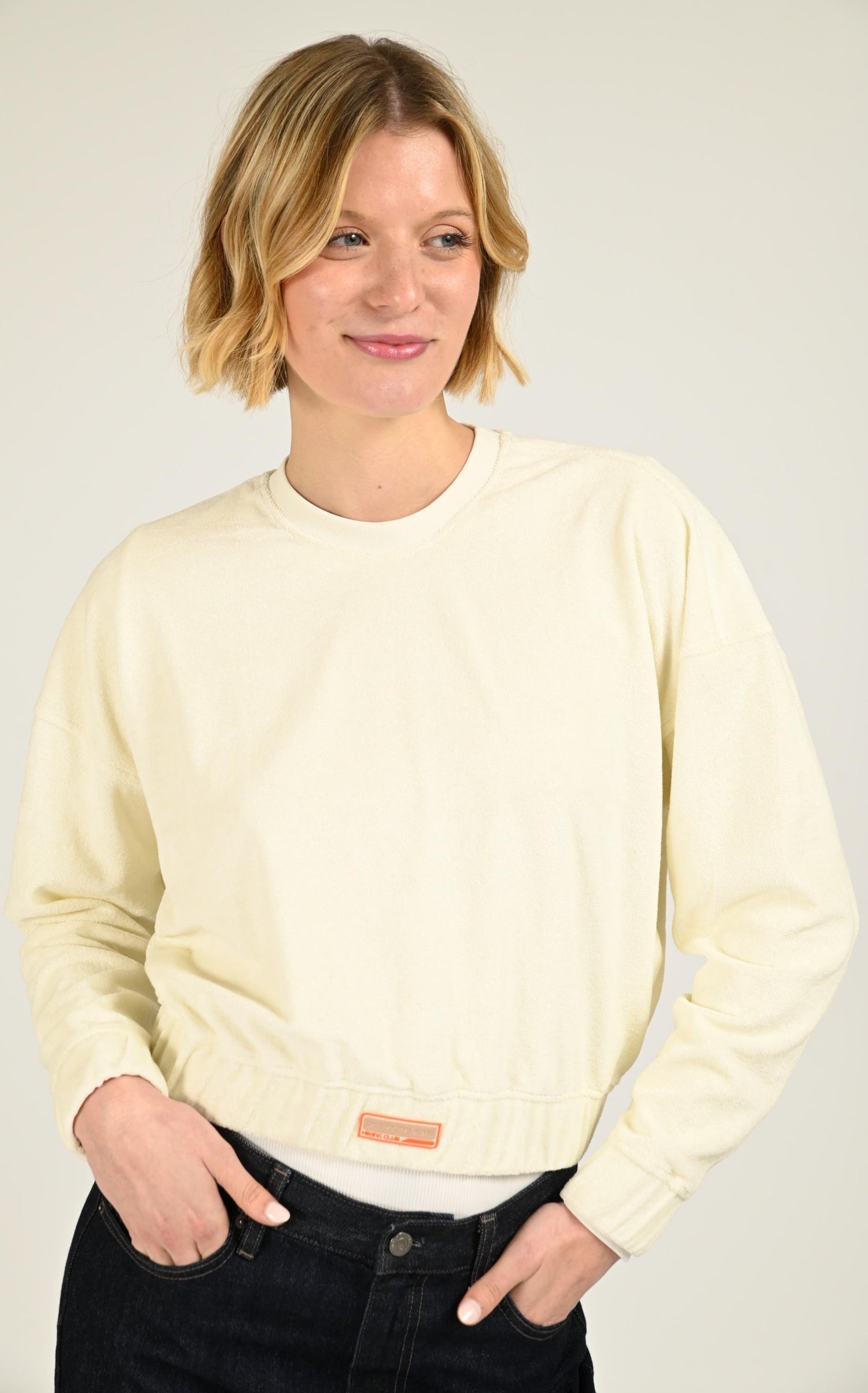 Sweat Textile Femme Gertrude Et Gaston, modèle Soleia de couleur creme 1
