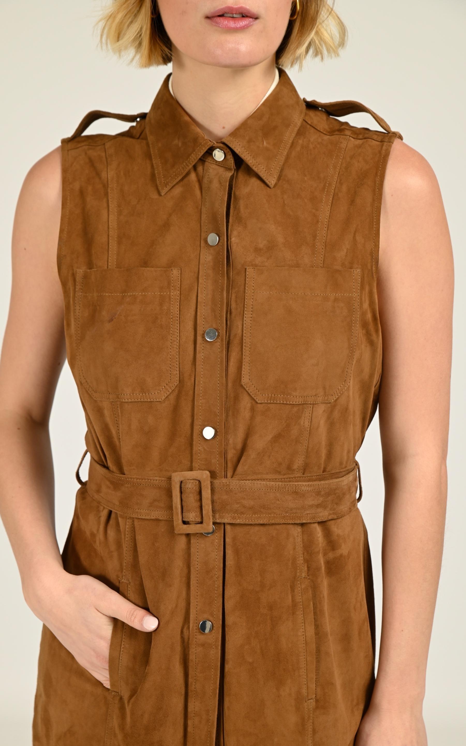 Robe  Femme Giorgio Et Mario, modèle Solveig vel de couleur tabac