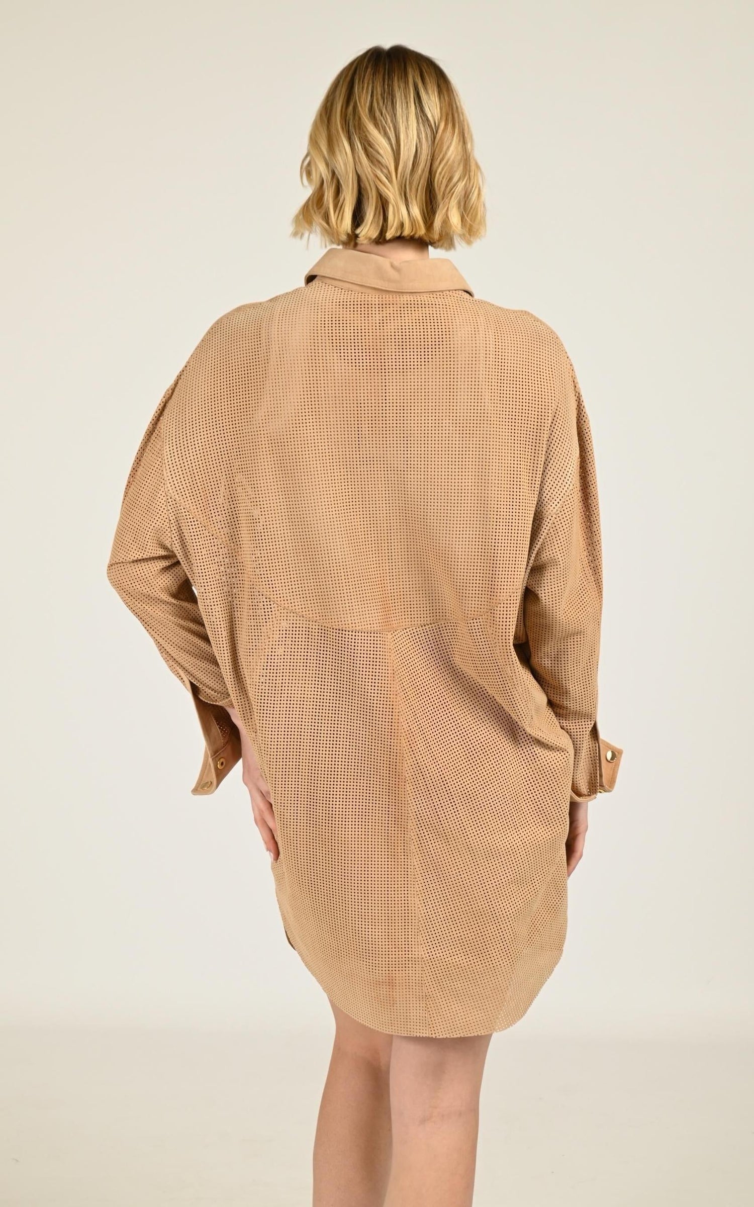 Chemise  Femme Giorgio Et Mario, modèle Sonita vel de couleur beige / taupe 4