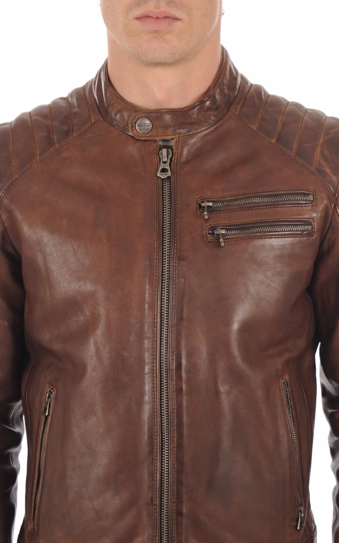 Blouson Cuir Homme Daytona 73, modèle Starget 101036 de couleur marron