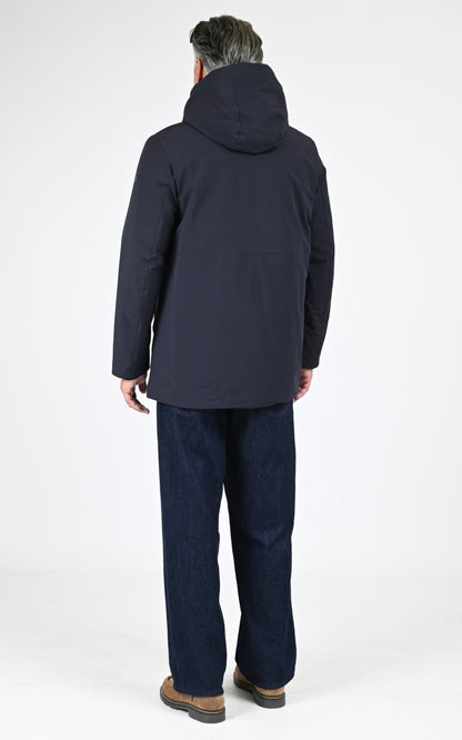 Parka Textile Homme Duno, modèle Sulphur de couleur navy