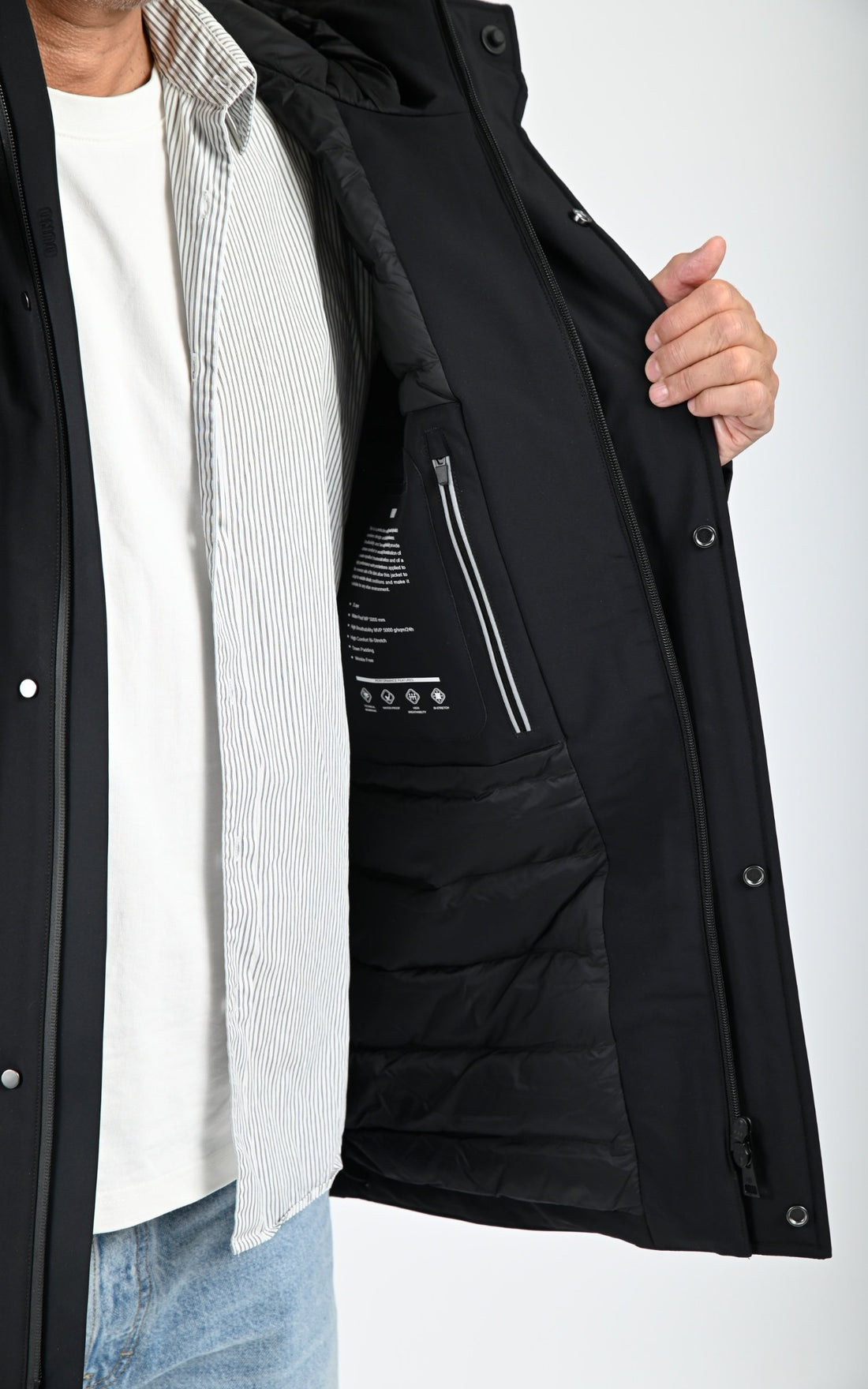 Parka Textile Homme Duno, modèle Sulphur de couleur black
