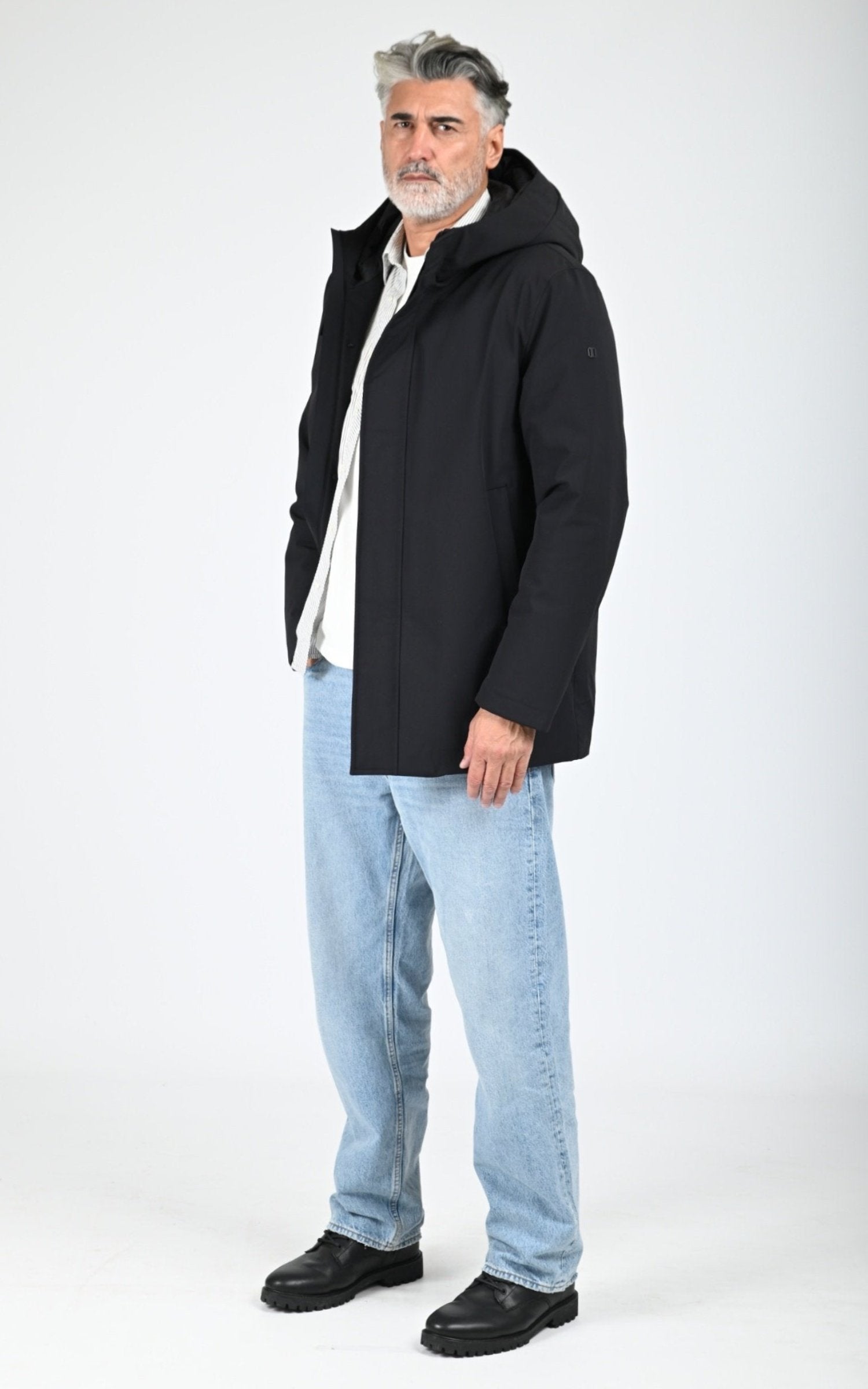 Parka Textile Homme Duno, modèle Sulphur de couleur black