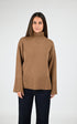 Pull Textile Femme Woolrich, modèle Supergeelong kn2006 de couleur dark camel