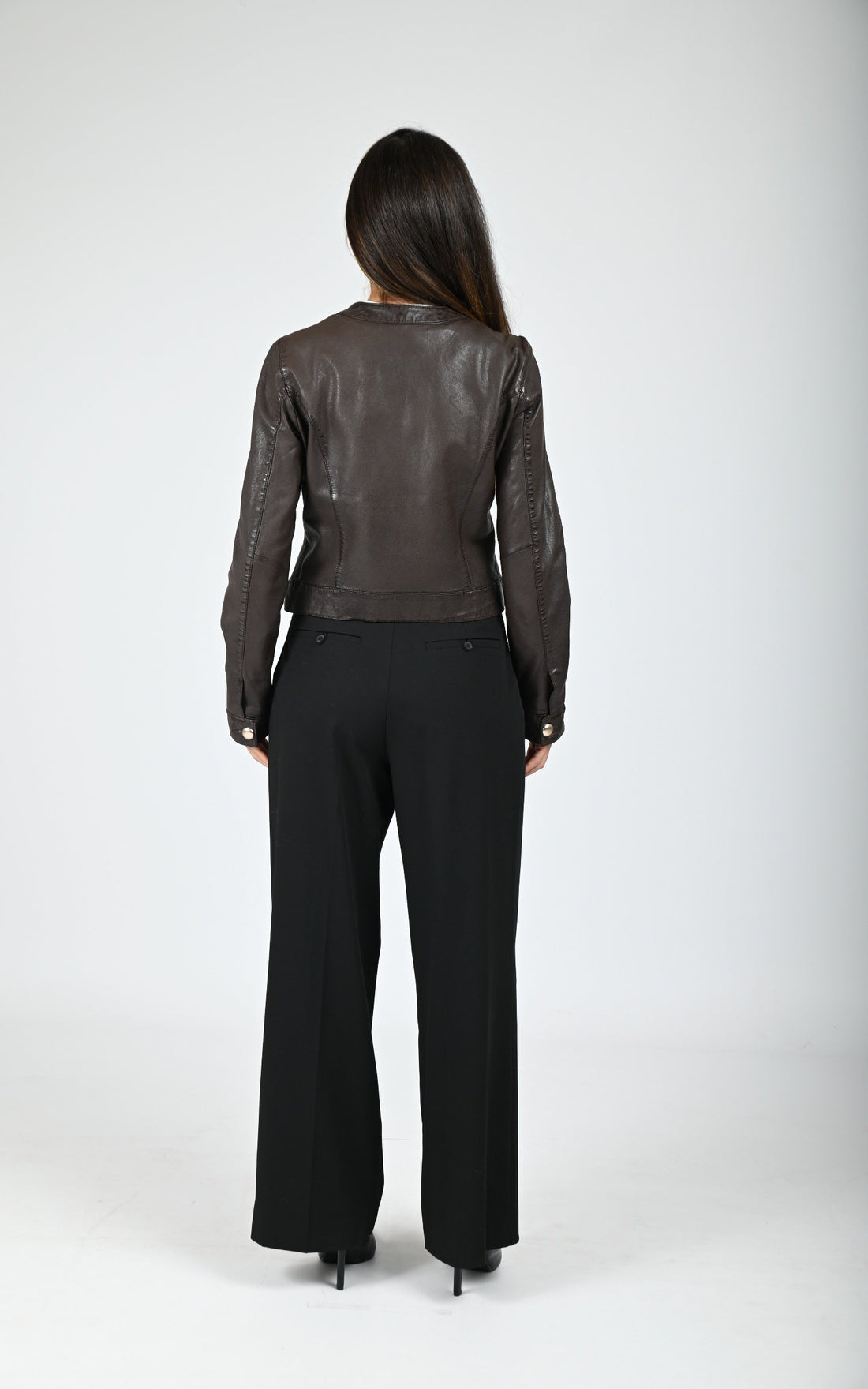 Veste Cuir Femme Oakwood, modèle Susan 65161 de couleur marron