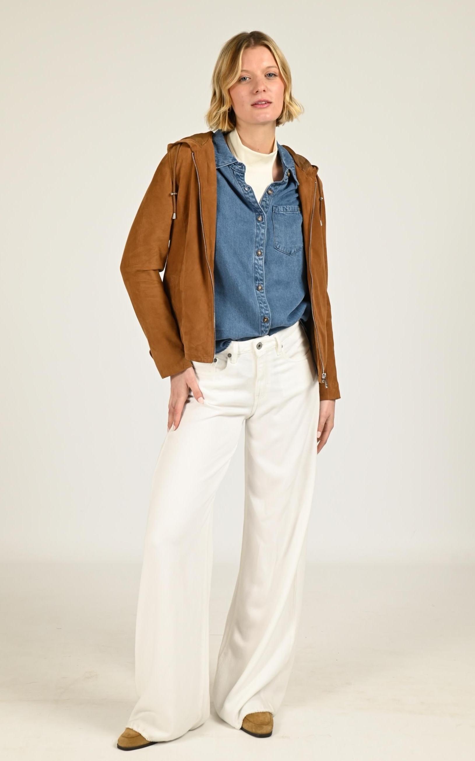 Veste  Femme Giorgio Et Mario, modèle Swan vel de couleur camel