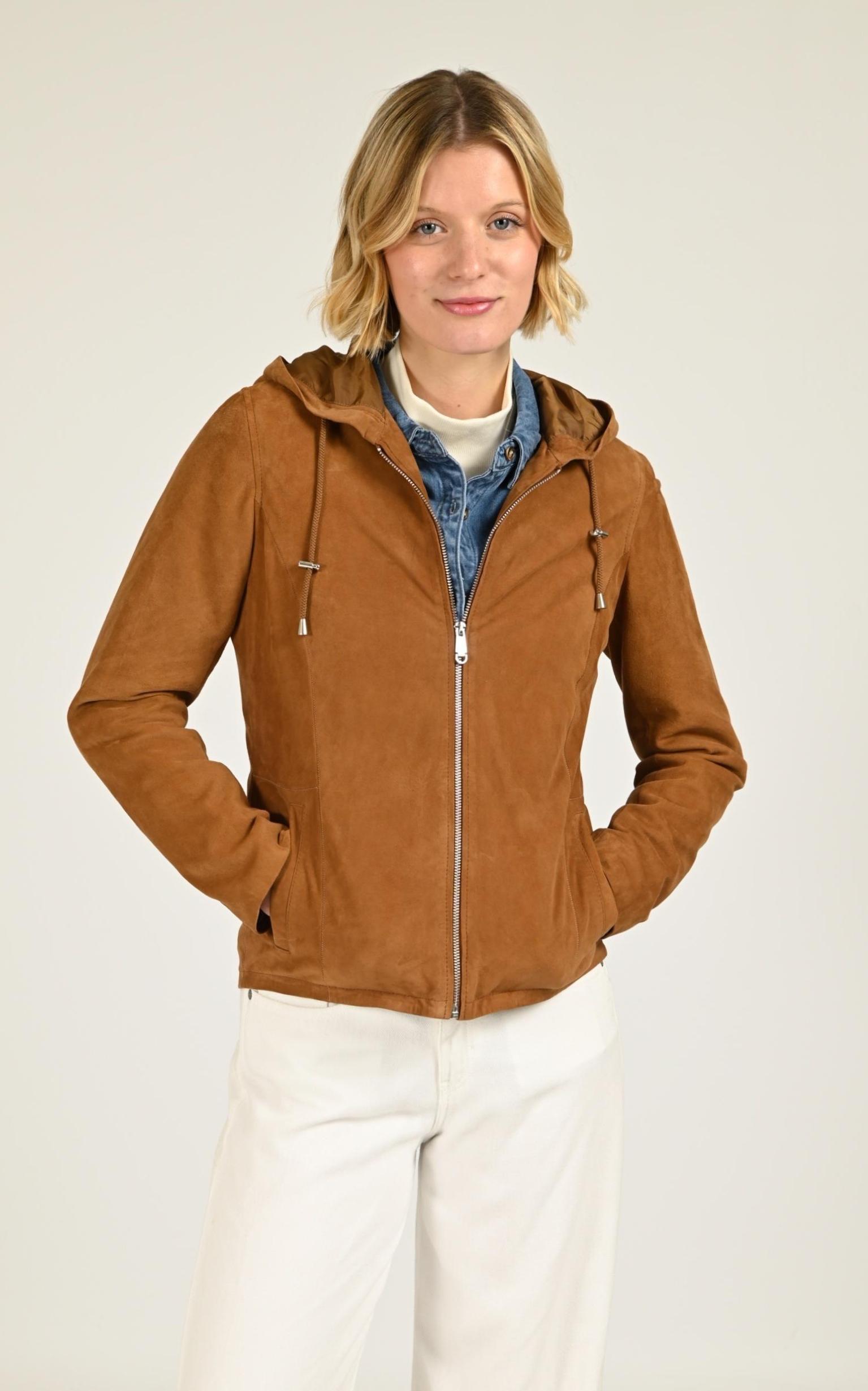 Veste  Femme Giorgio Et Mario, modèle Swan vel de couleur camel