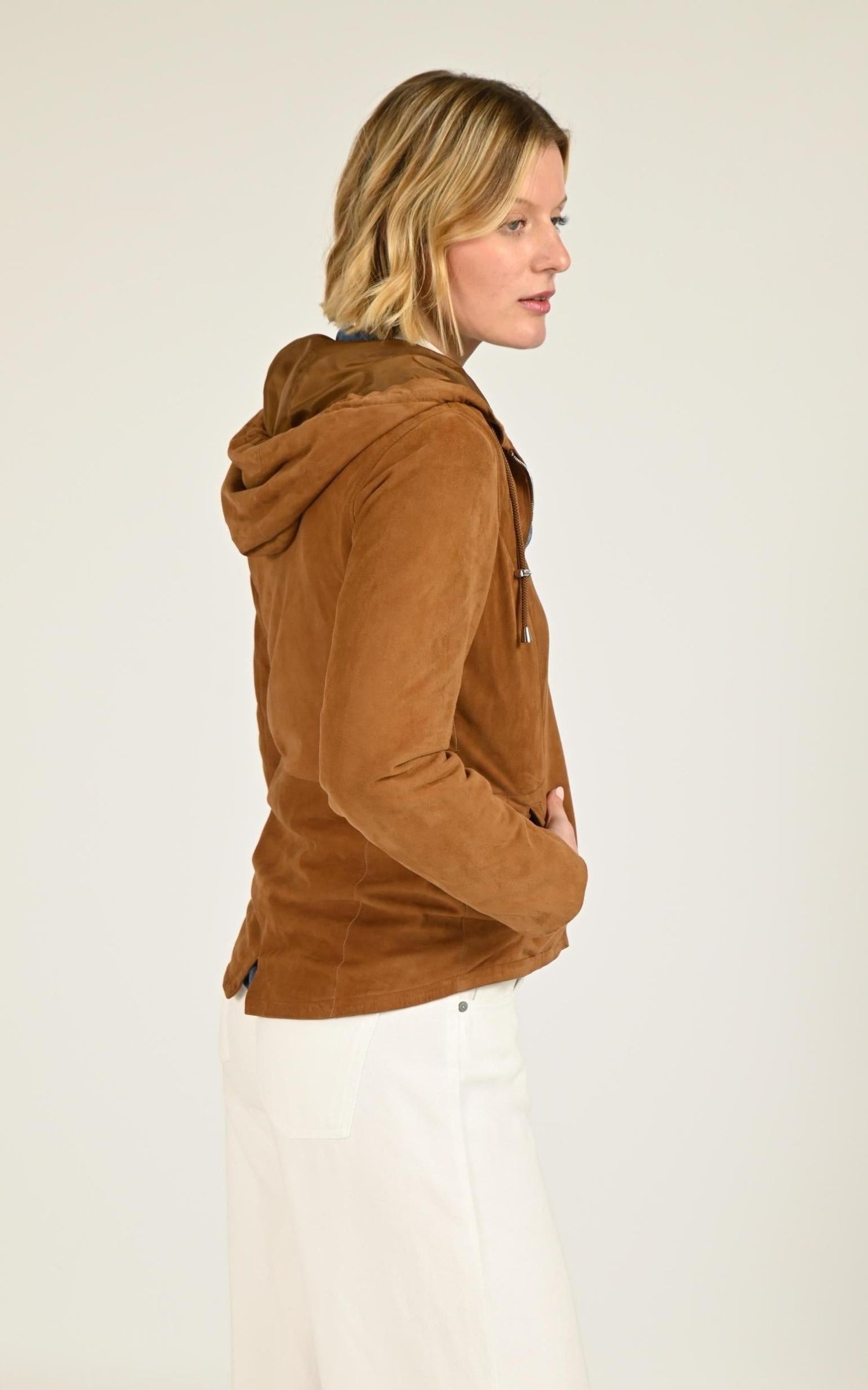 Veste  Femme Giorgio Et Mario, modèle Swan vel de couleur camel 3