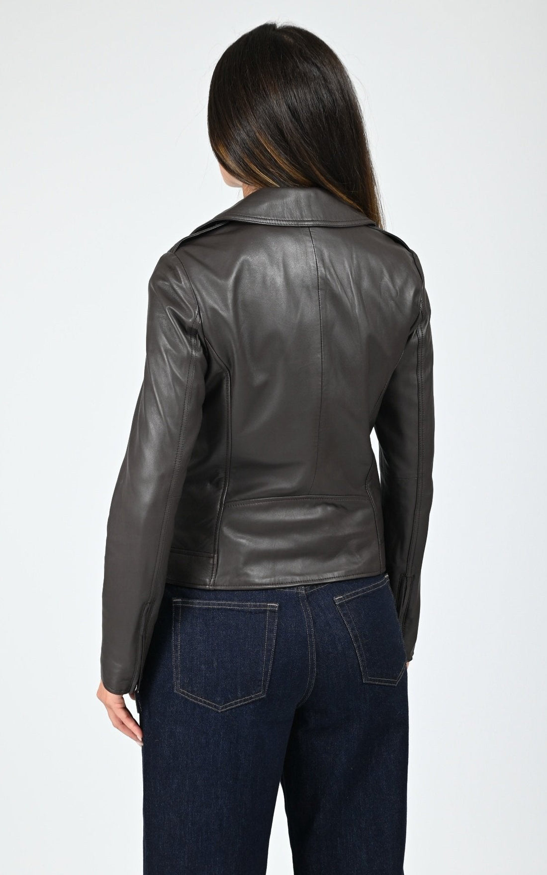 Blouson perfecto cuir Samba marron