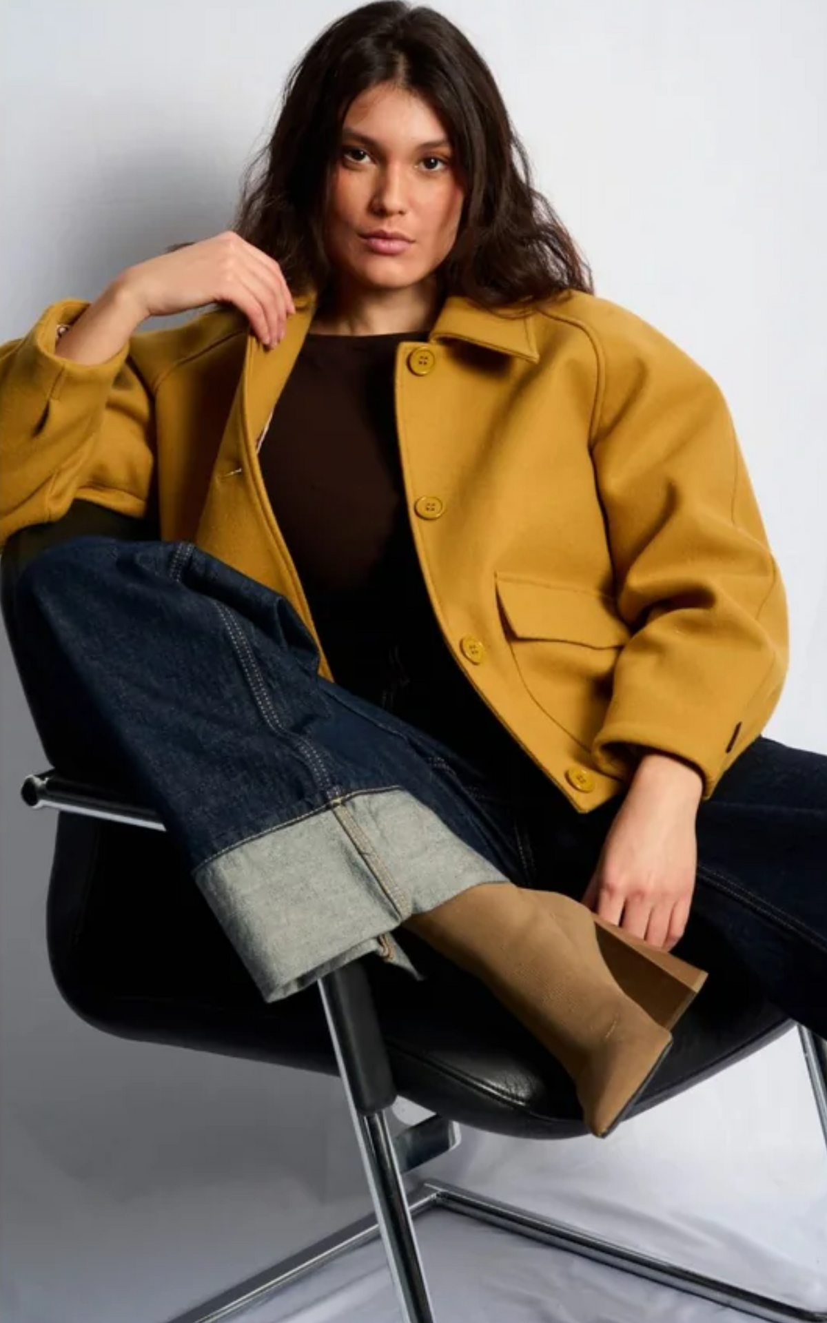 Veste en laine jaune Lauren 3