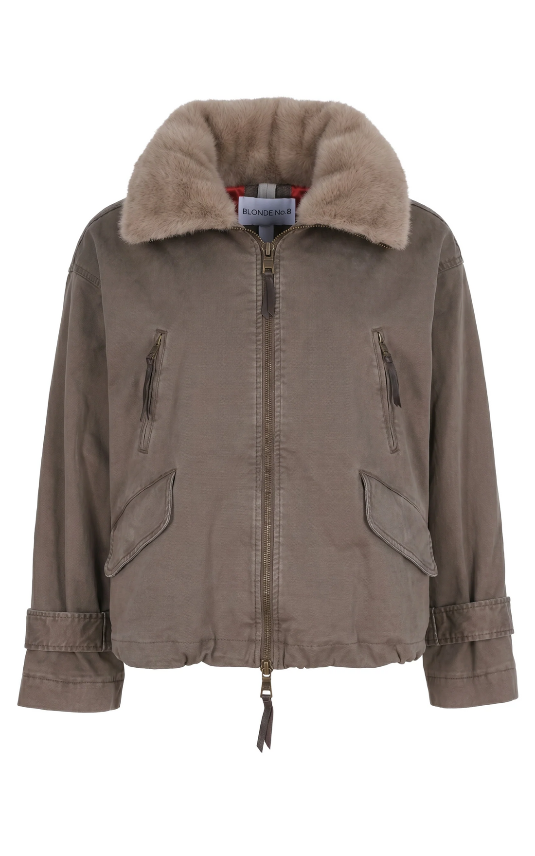 Veste en coton avec col en fausse fourrure TYRA
