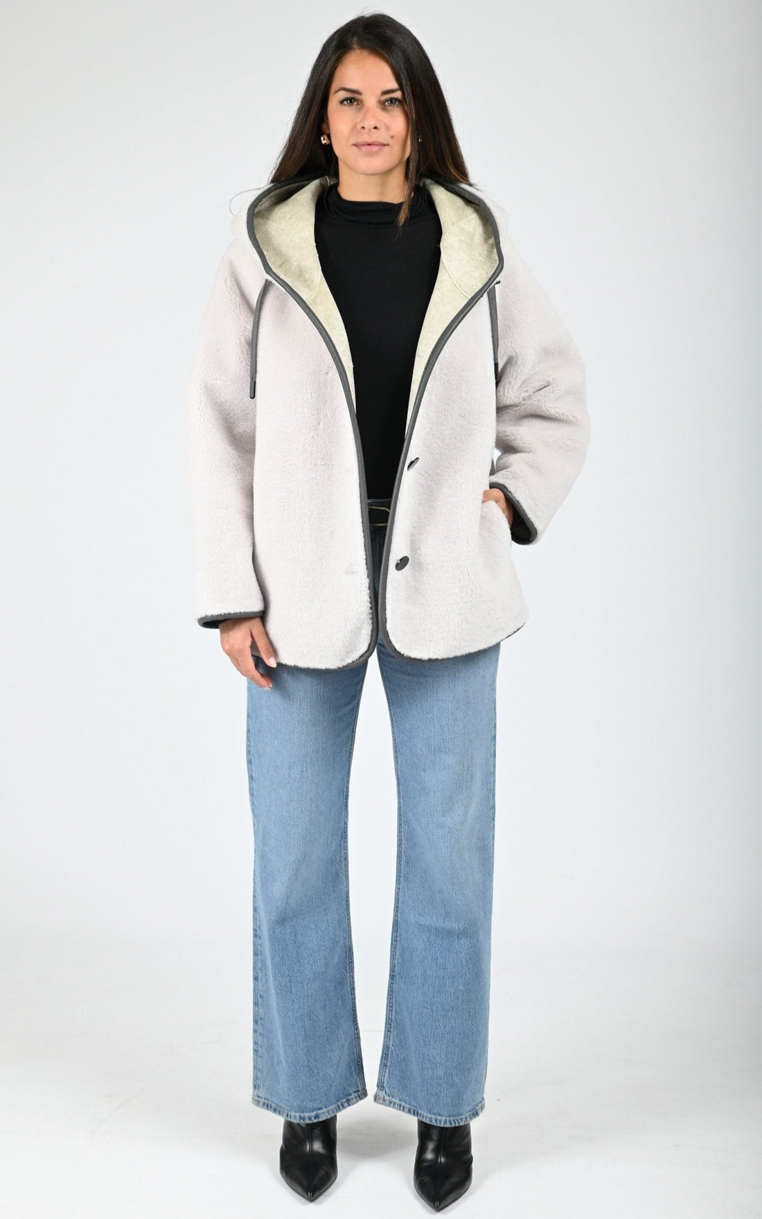 Veste à capuche laine Seoul beige
