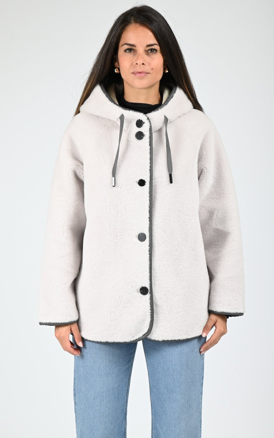 Veste à capuche laine Seoul beige