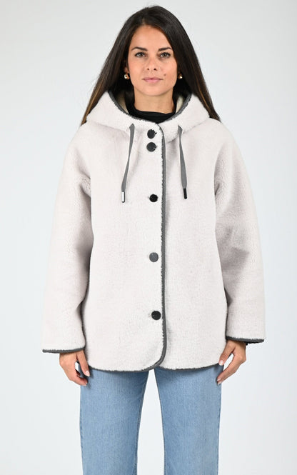 Veste à capuche laine Seoul beige