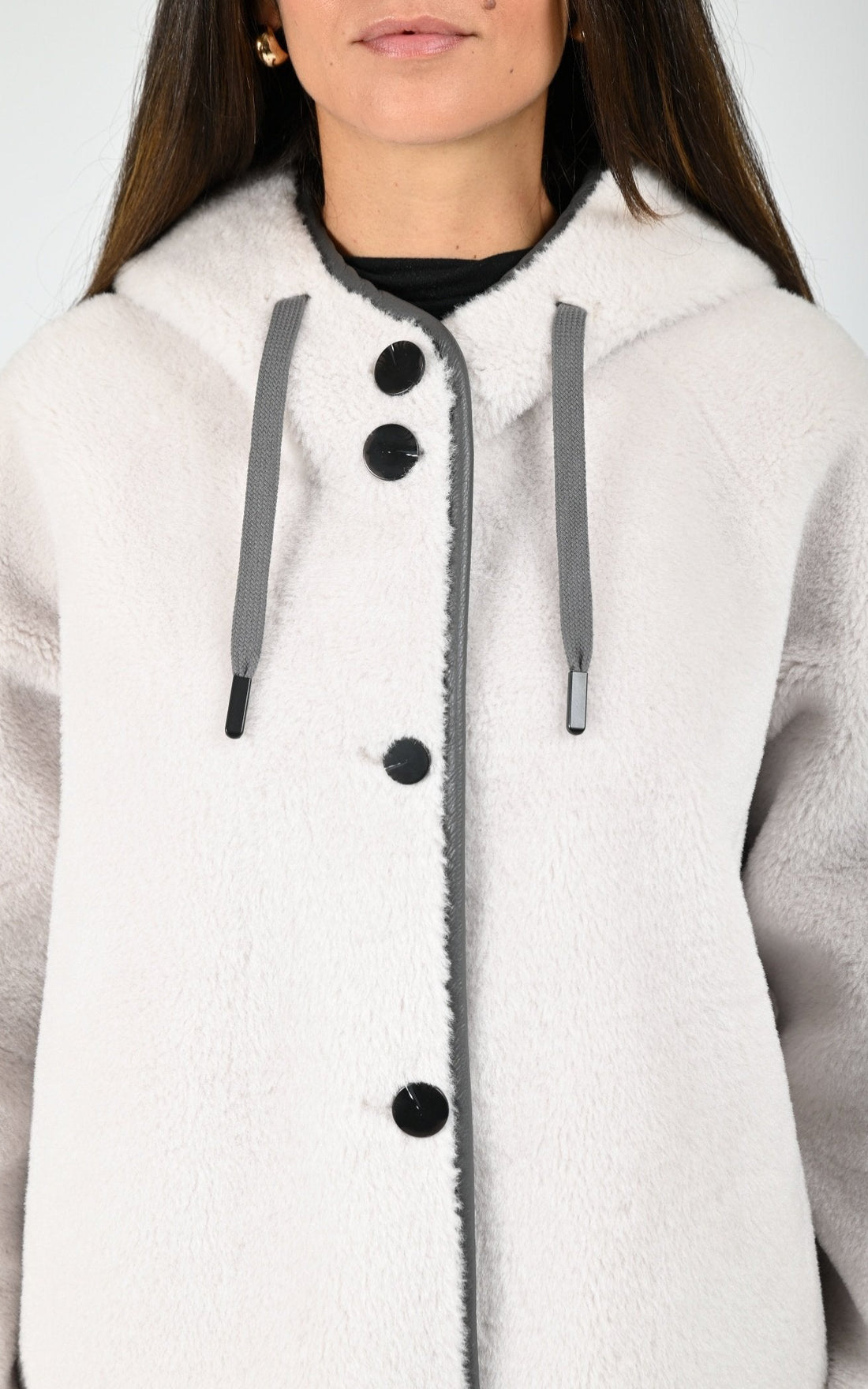 Veste à capuche laine Seoul beige