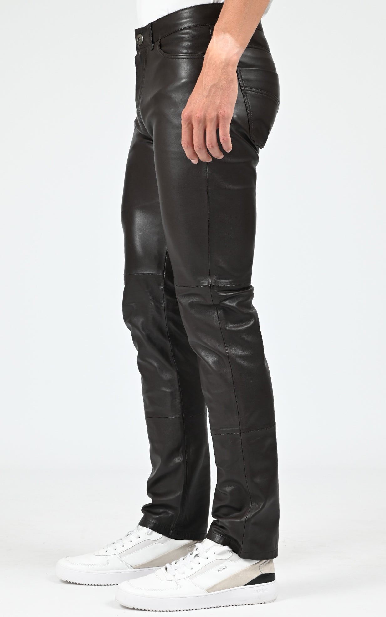 Pantalon ajusté cuir sexy man marron 3