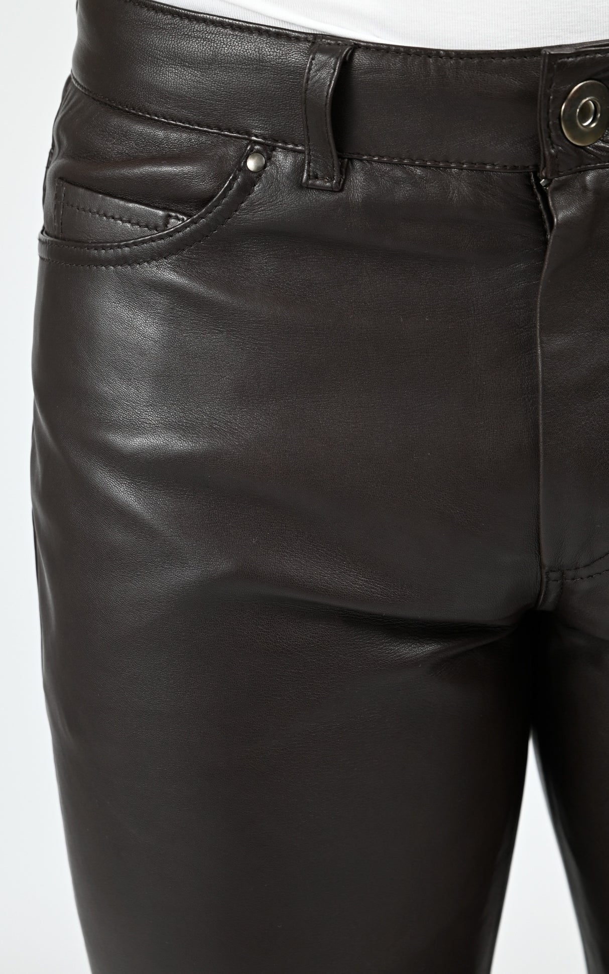 Pantalon ajusté cuir sexy man marron 5
