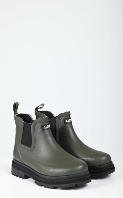 Bottines de pluie kaki
