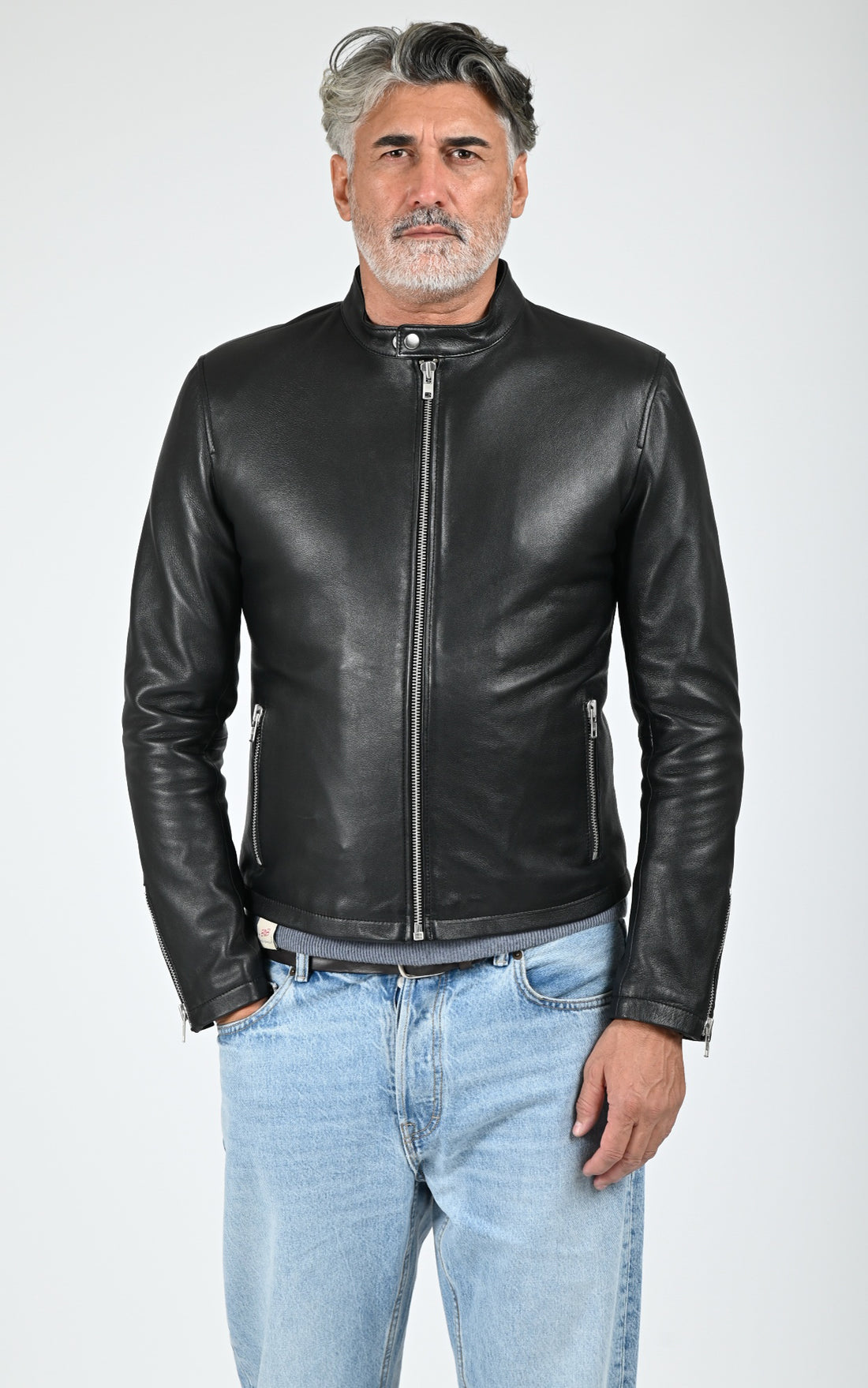 Blouson motard cuir Style 20 noir