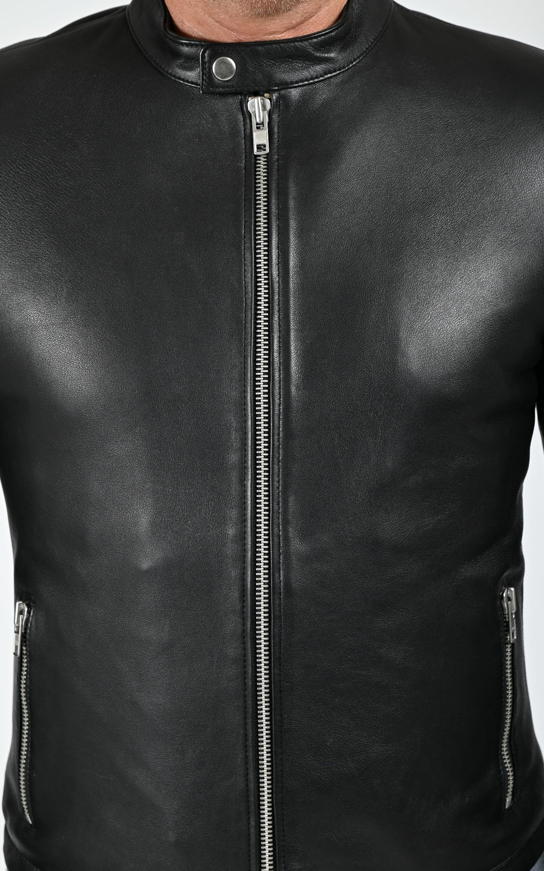 Blouson motard cuir Style 20 noir