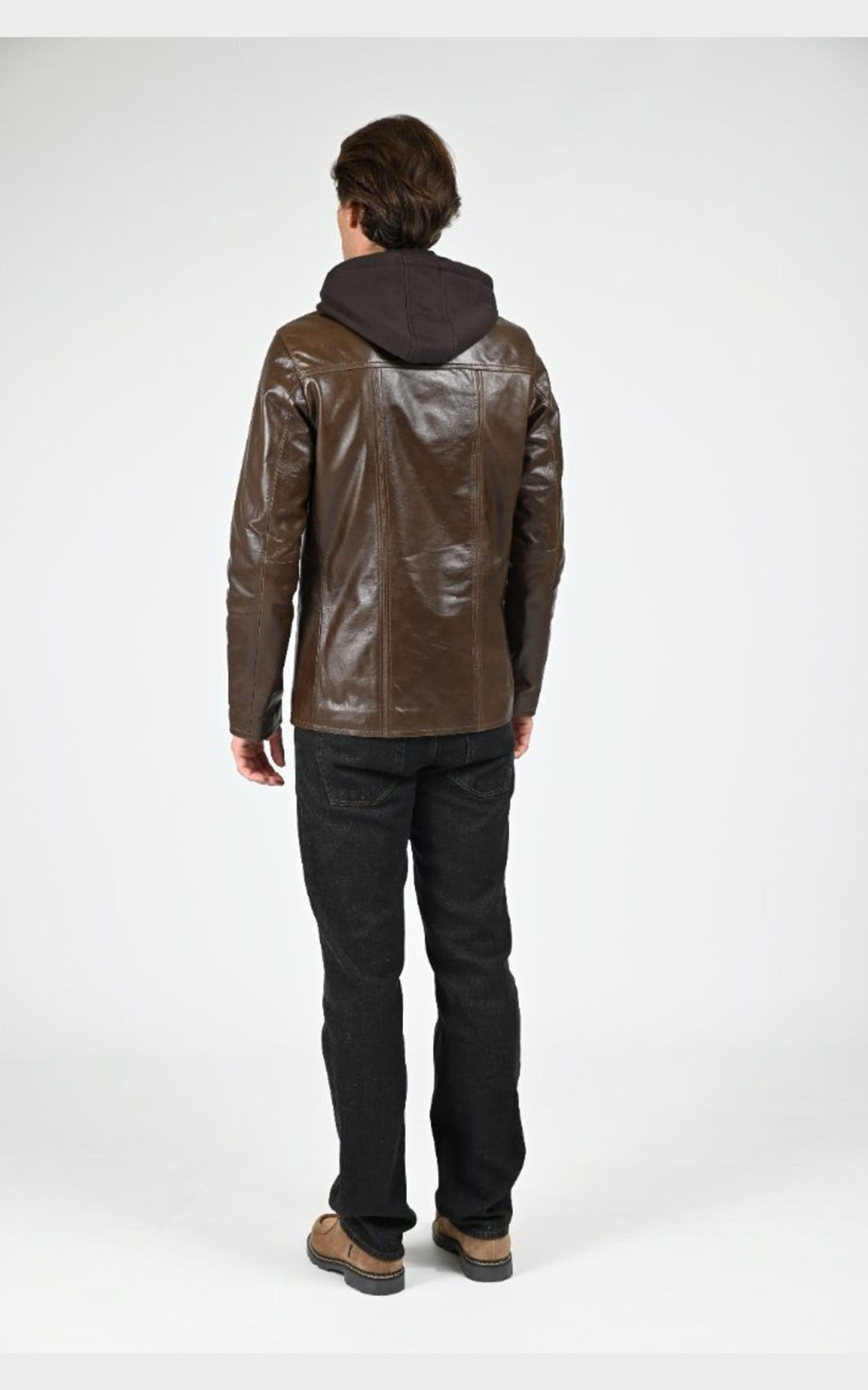 Veste Cuir Homme Serge Pariente, modèle Taggart hood de couleur marron