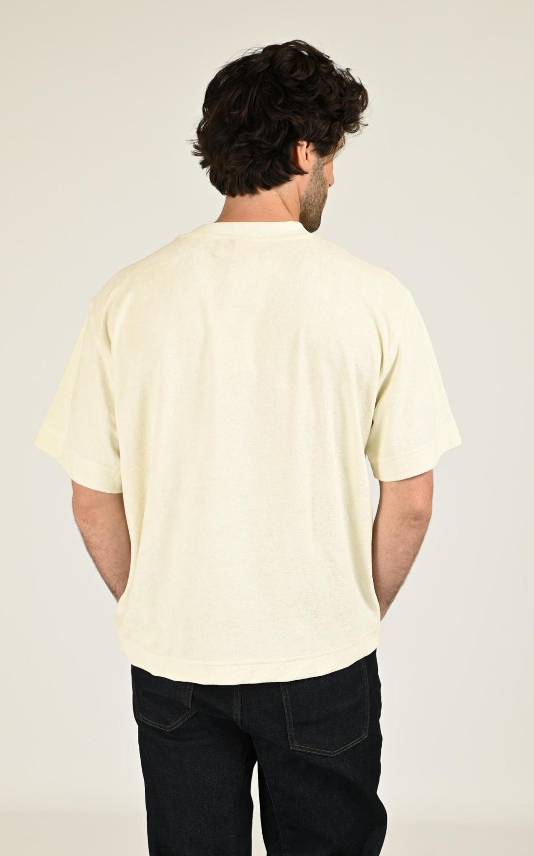 T-shirt Textile Homme Gertrude Et Gaston, modèle Toby de couleur creme