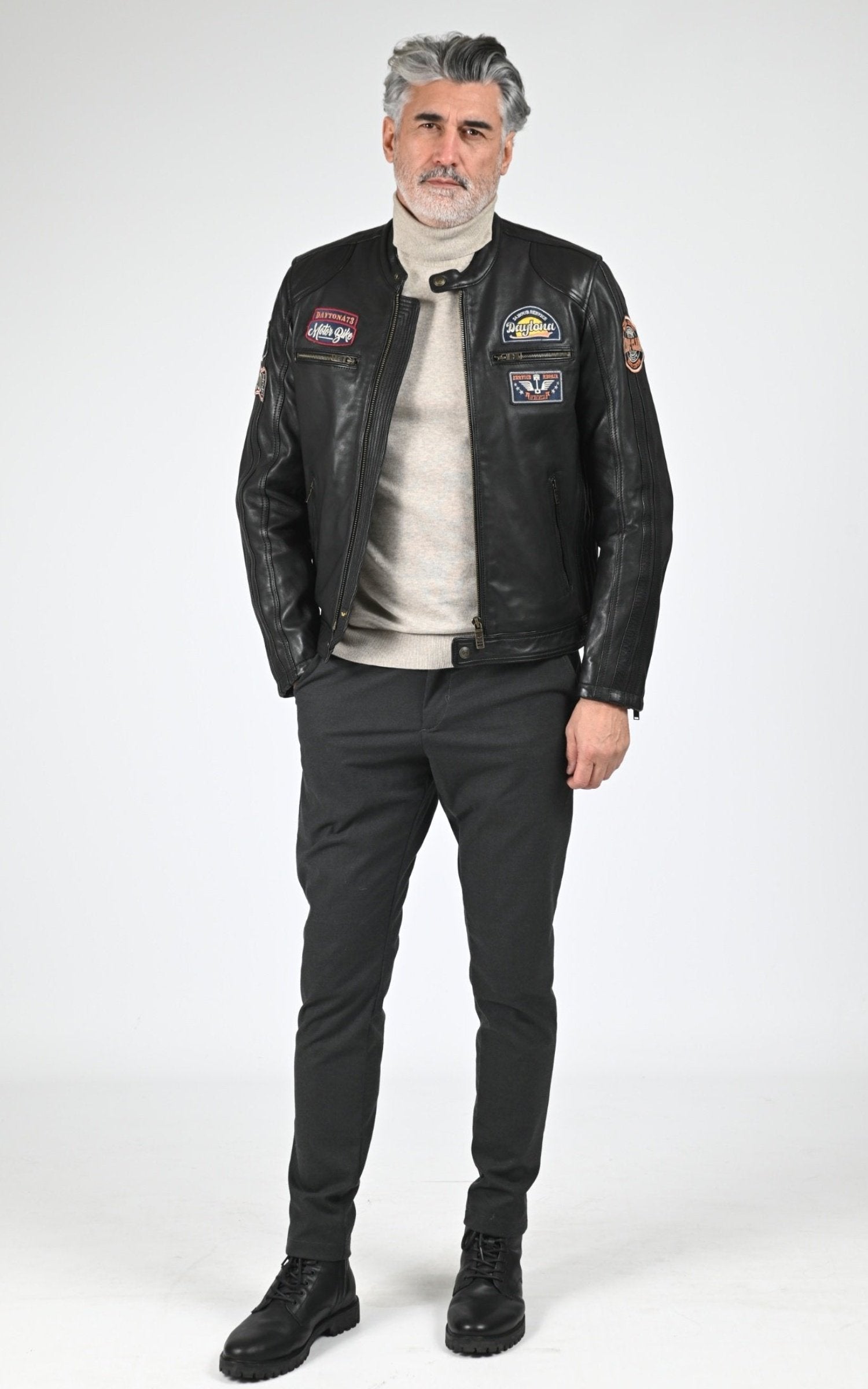 Blouson Cuir Homme Daytona 73, modèle Tormo 104383 de couleur black 2
