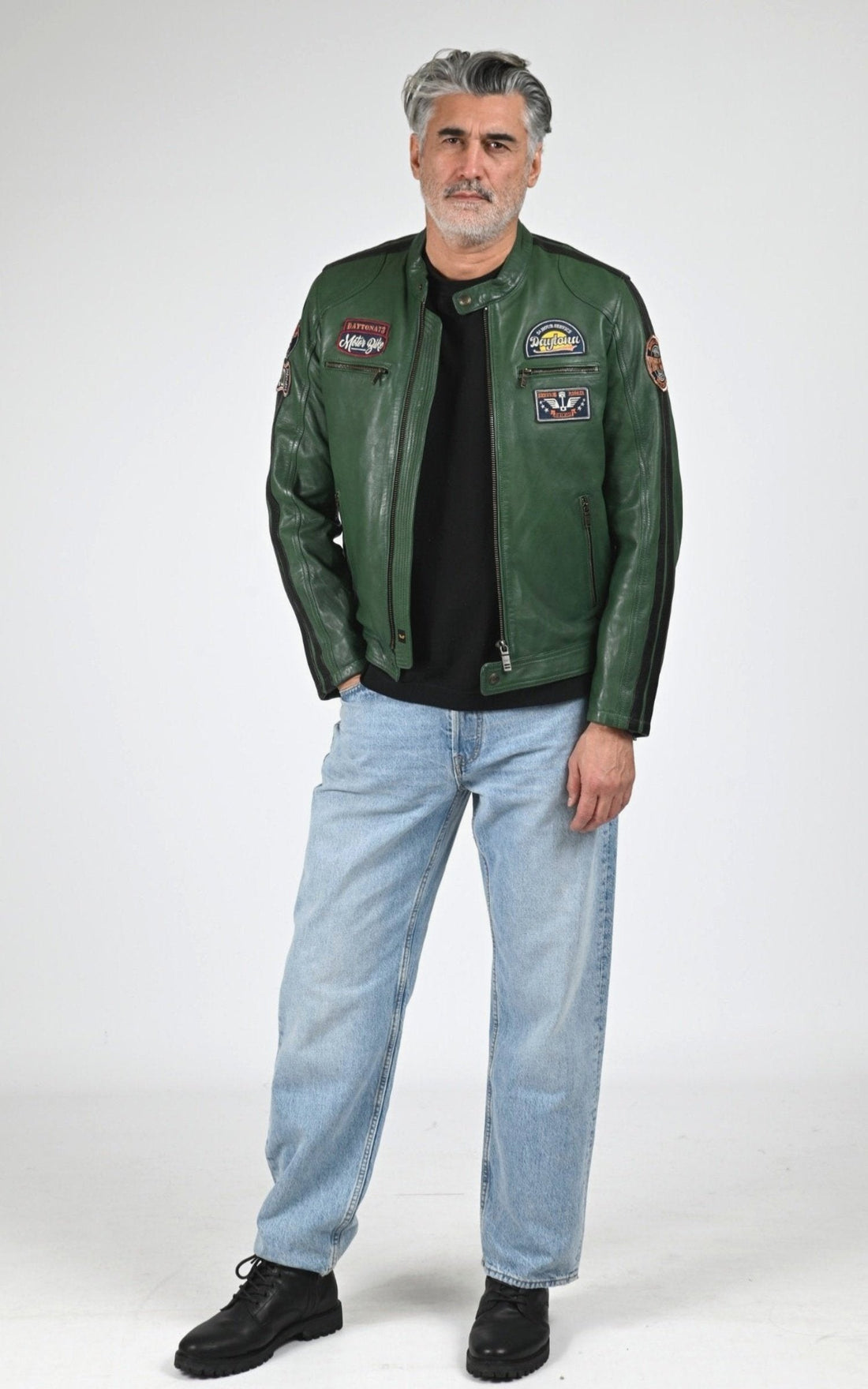 Blouson Cuir Homme Daytona 73, modèle Tormo 104383 de couleur pastures