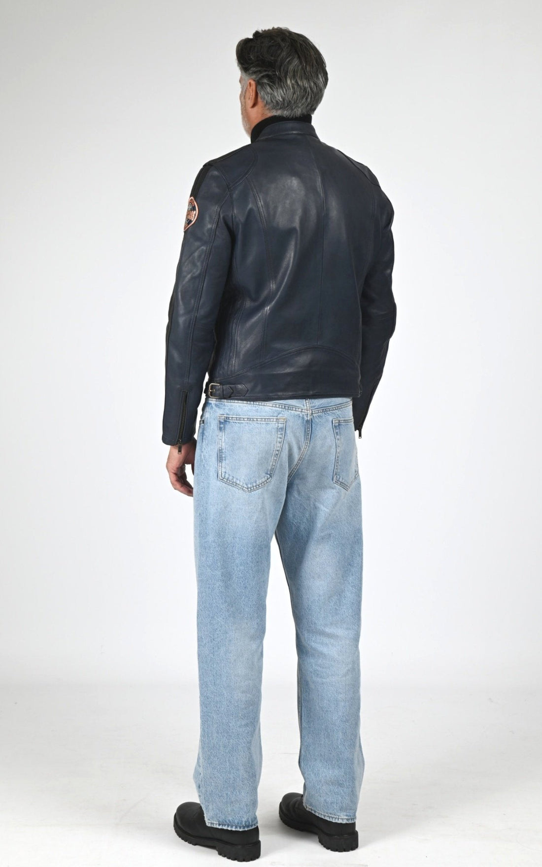 Blouson Cuir Homme Daytona 73, modèle Tormo 104383 de couleur short blue