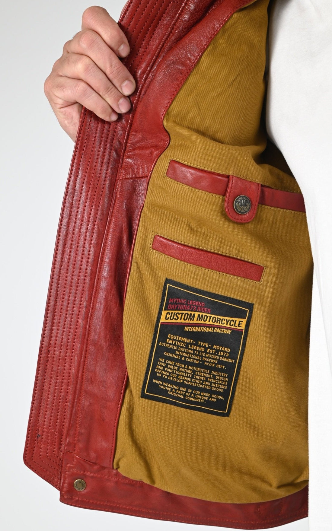 Blouson Cuir Homme Daytona 73, modèle Tormo 104383 de couleur syrah