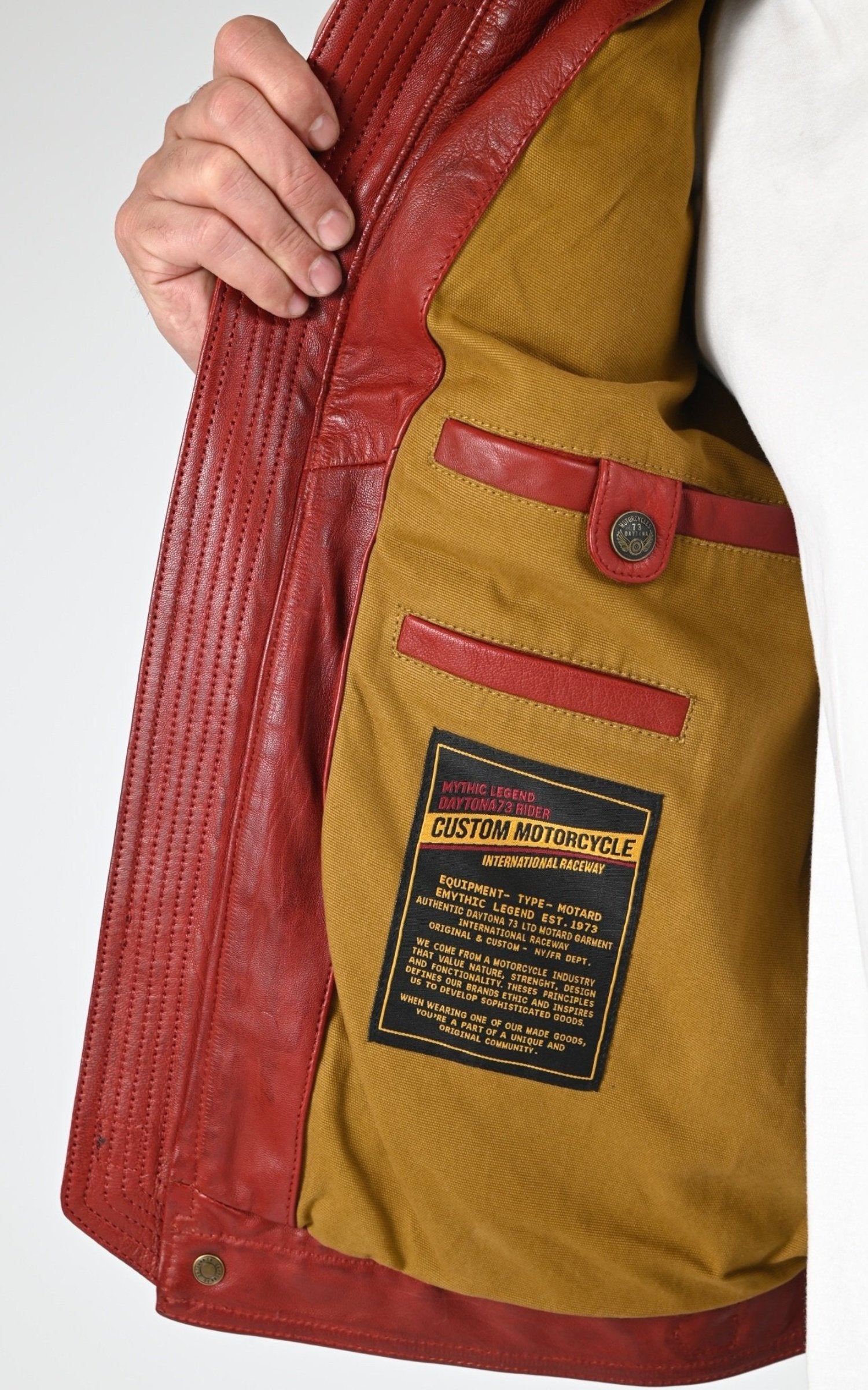 Blouson Cuir Homme Daytona 73, modèle Tormo 104383 de couleur syrah