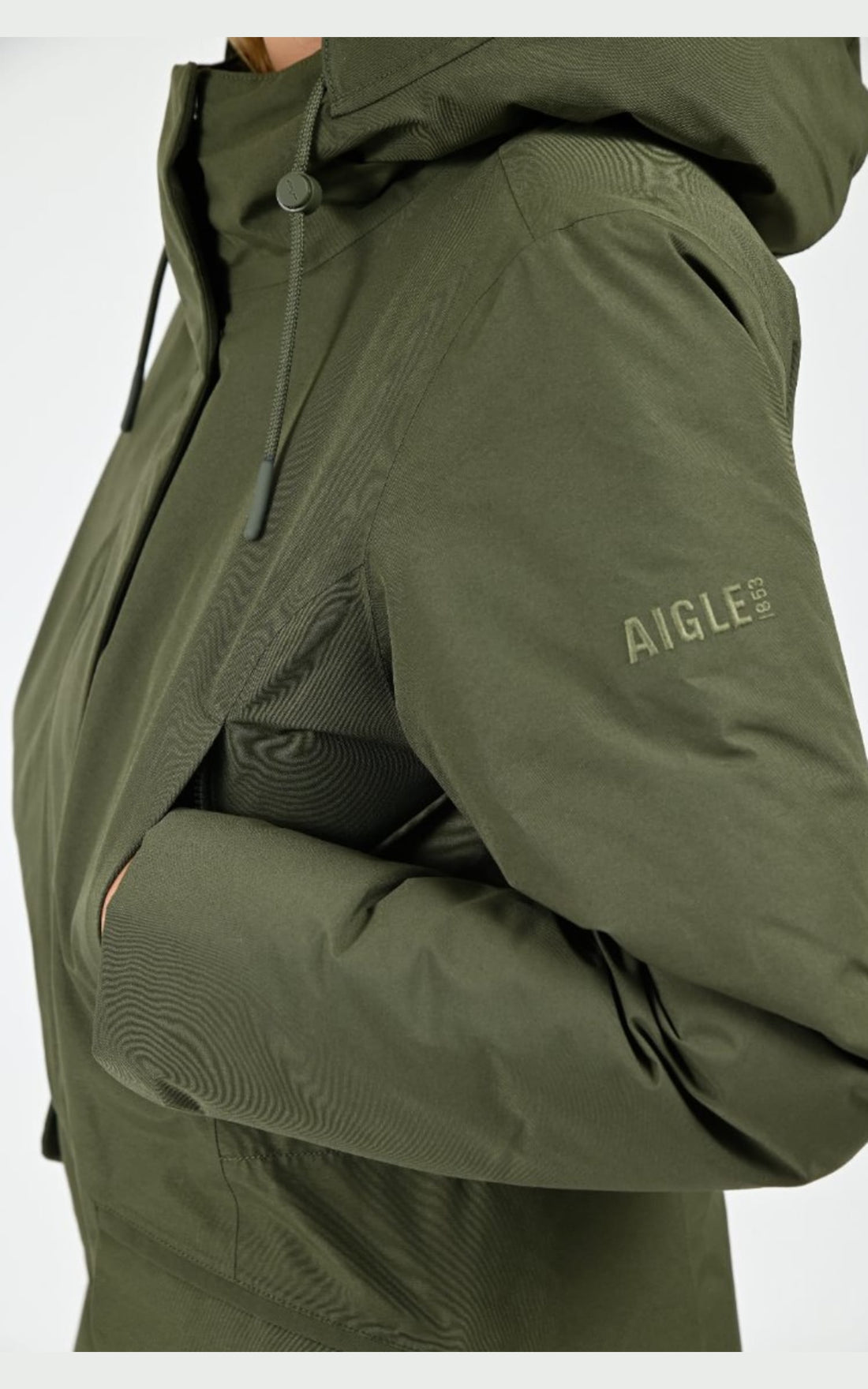 Parka Textile Femme Aigle, modèle Tralu aiw25woui004 de couleur kaki