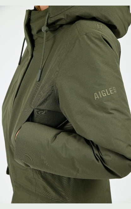 Parka Textile Femme Aigle, modèle Tralu aiw25woui004 de couleur kaki