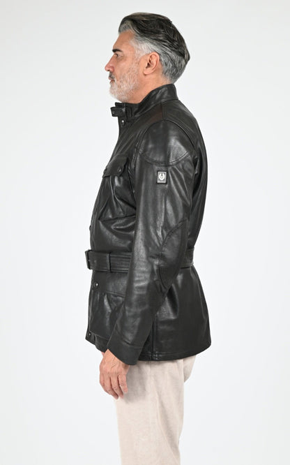 Veste Cuir Homme Belstaff, modèle Trialmaster panther 105312 de couleur black