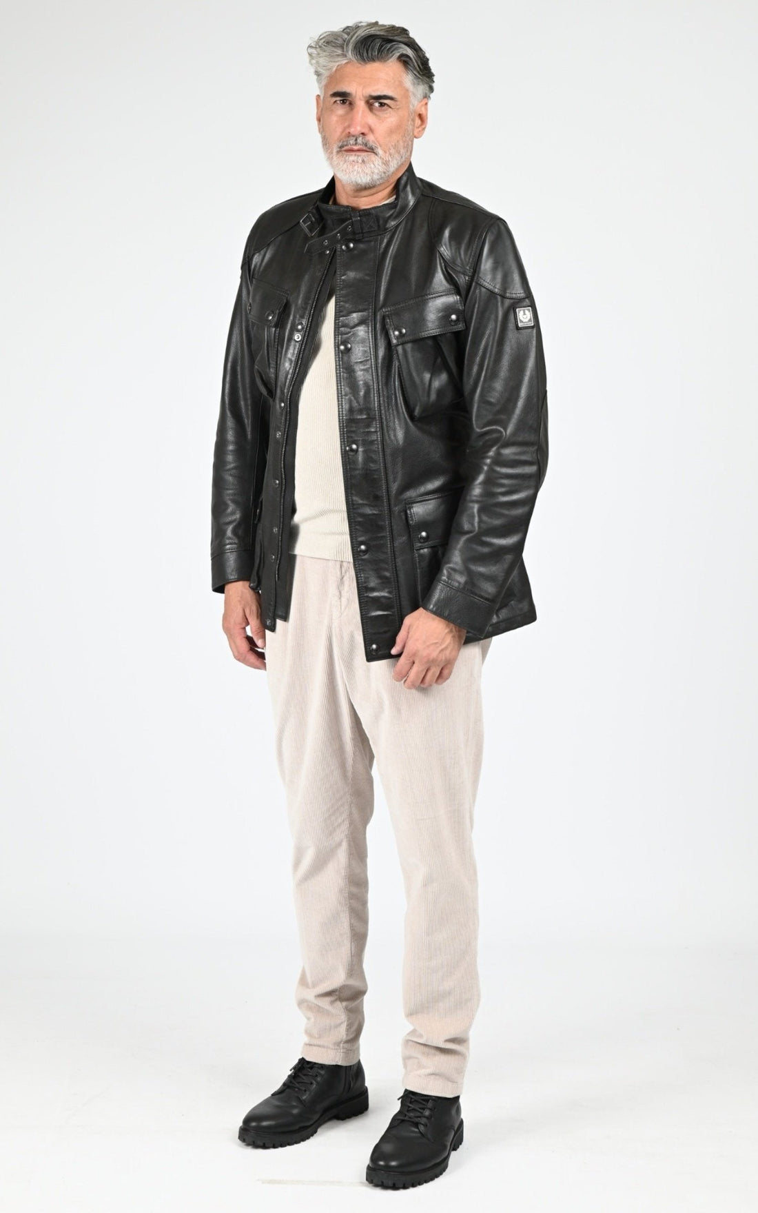 Veste Cuir Homme Belstaff, modèle Trialmaster panther 105312 de couleur black