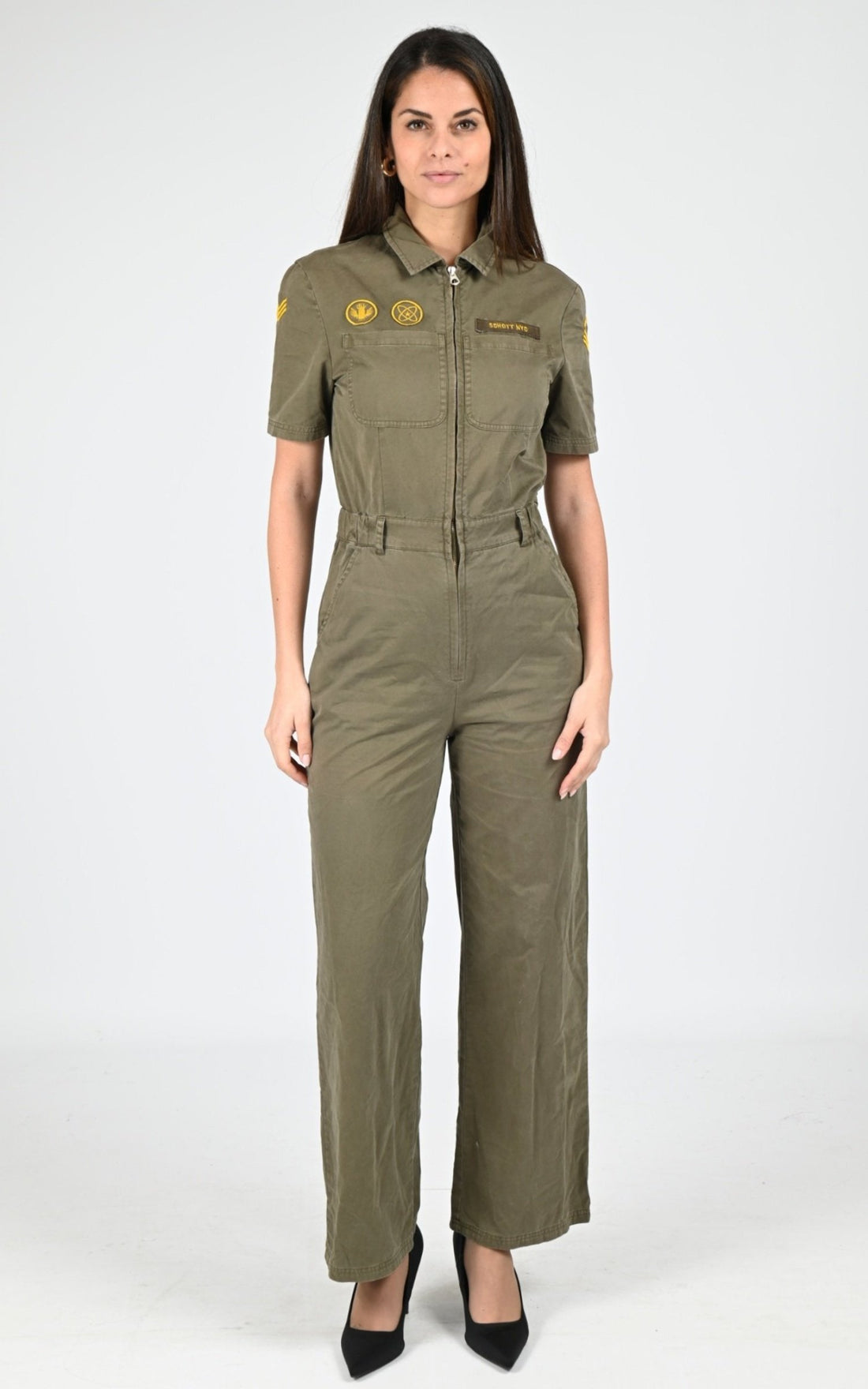 Combinaison Textile Femme Schott, modèle Trj abril 70 w de couleur khaki