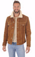 Blouson Croute_de_cuir Homme Daytona 73, modèle Trucker 101508 de couleur cognac / fauve