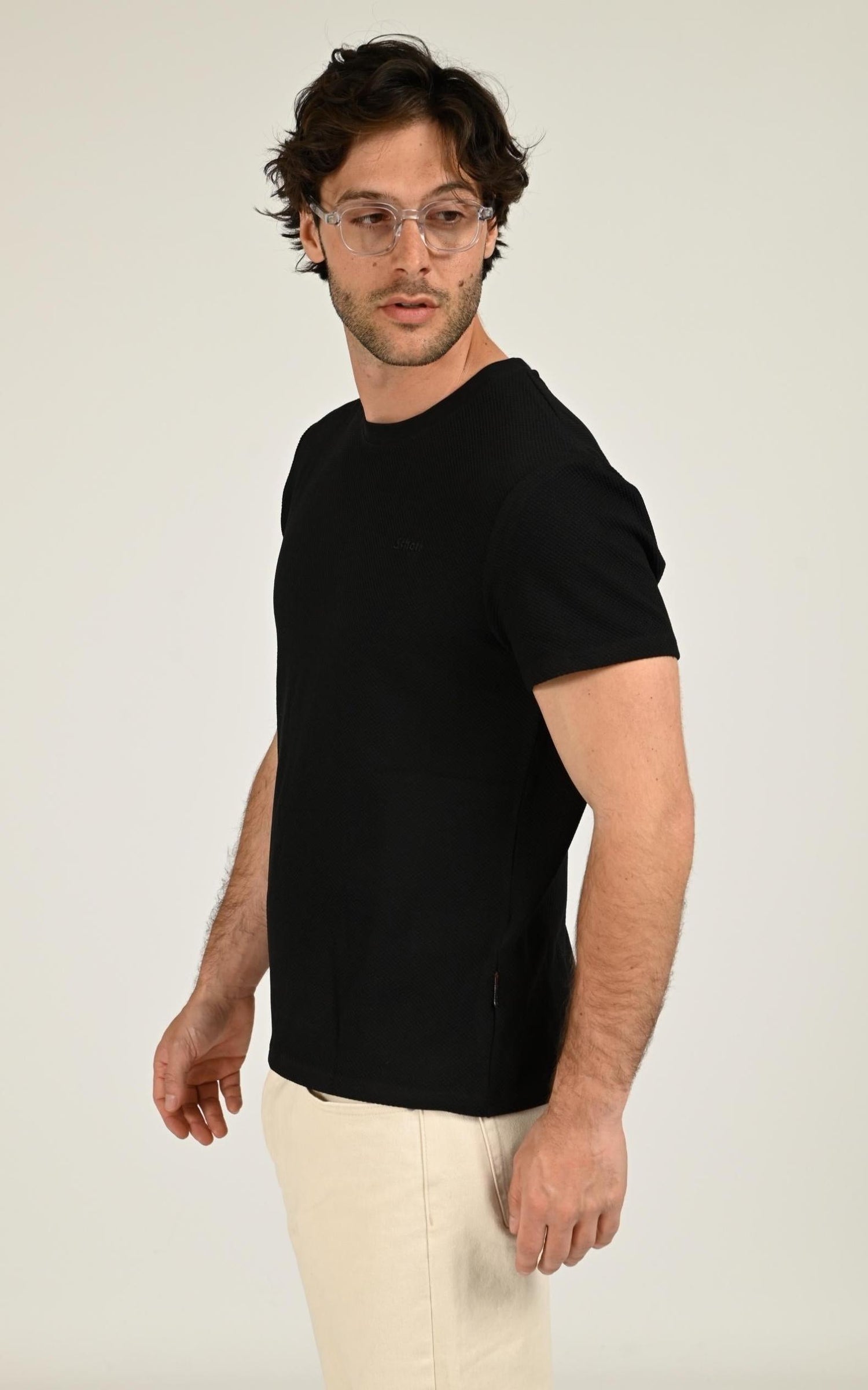 T-shirt Textile Homme Schott, modèle Ts clay de couleur black 2
