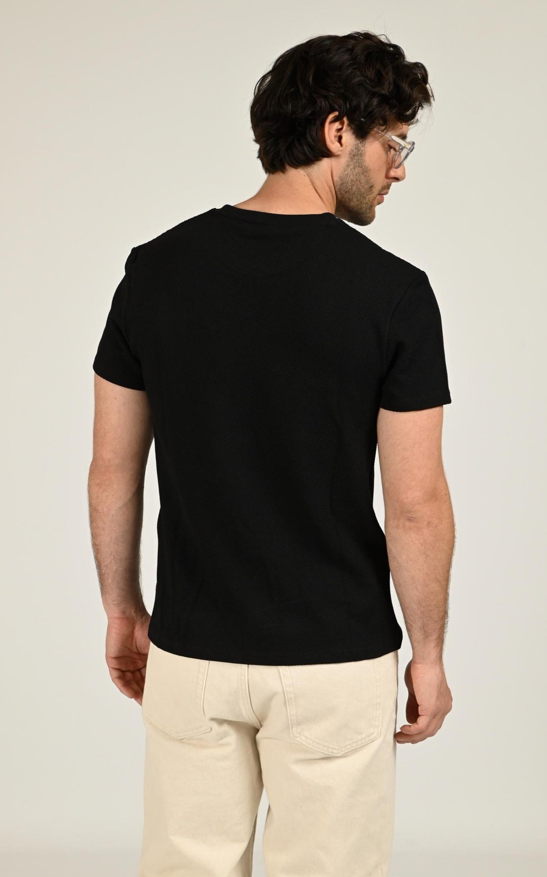 T-shirt Textile Homme Schott, modèle Ts clay de couleur black