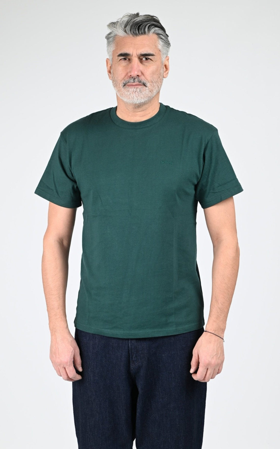 T-shirt Textile Homme Jaj -Schott-, modèle Ts cliff1 de couleur pacific