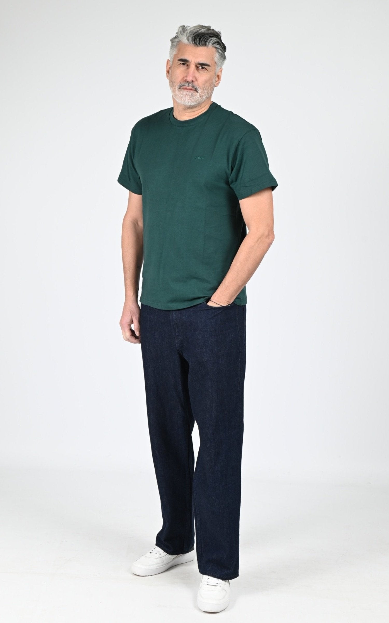 T-shirt Textile Homme Jaj -Schott-, modèle Ts cliff1 de couleur pacific