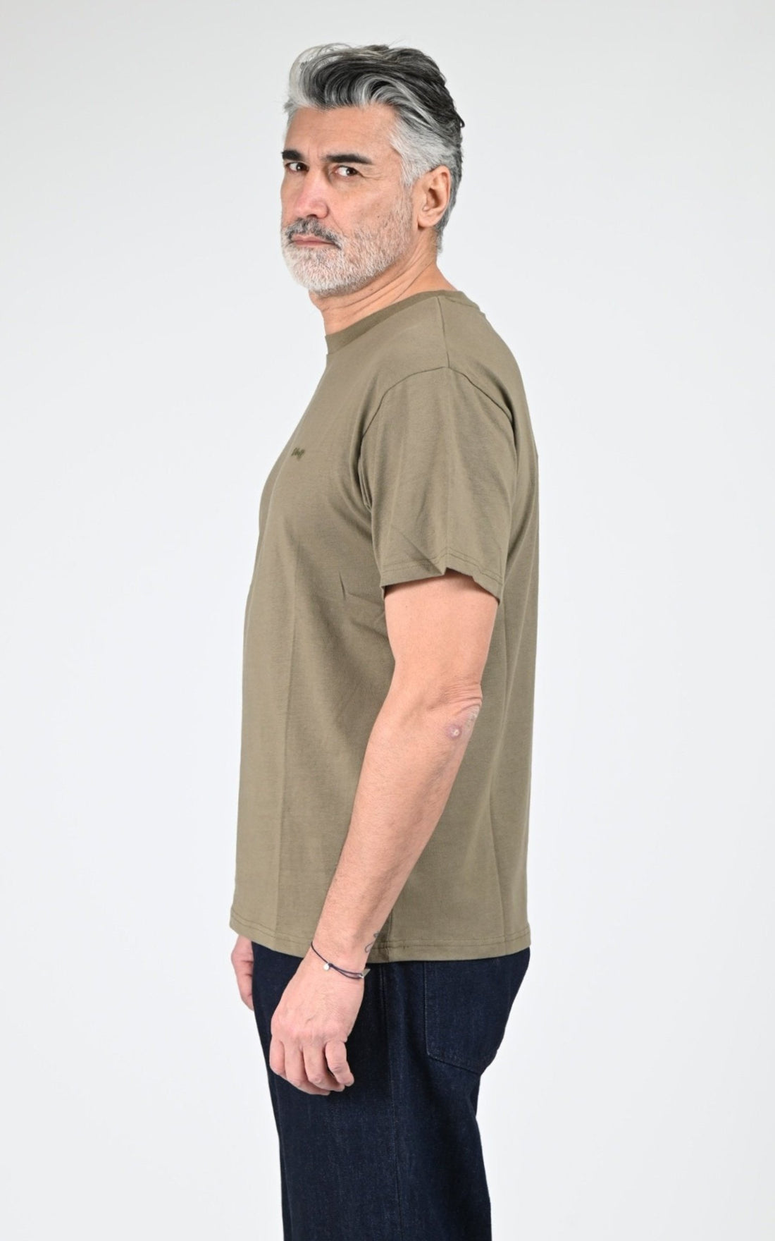 T-shirt Textile Homme Jaj -Schott-, modèle Ts cliff1 de couleur khaki
