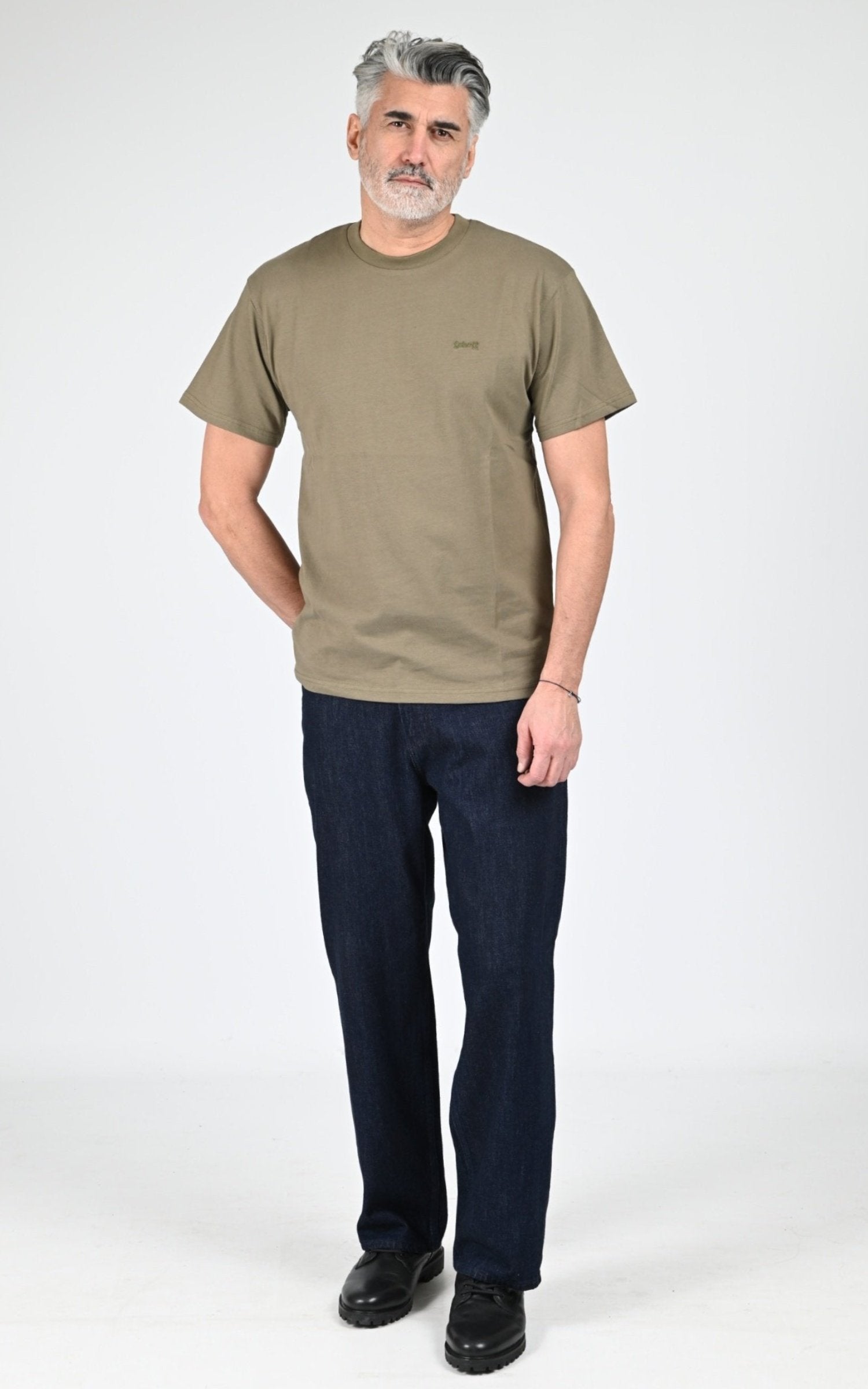 T-shirt Textile Homme Jaj -Schott-, modèle Ts cliff1 de couleur khaki