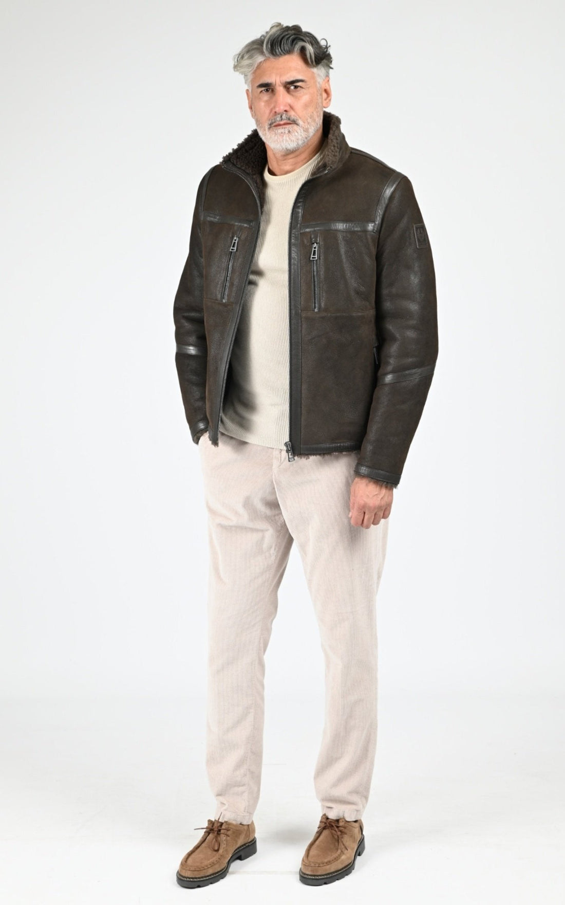 Blouson Df Homme Belstaff, modèle Tundra jacket 104592 de couleur major brown