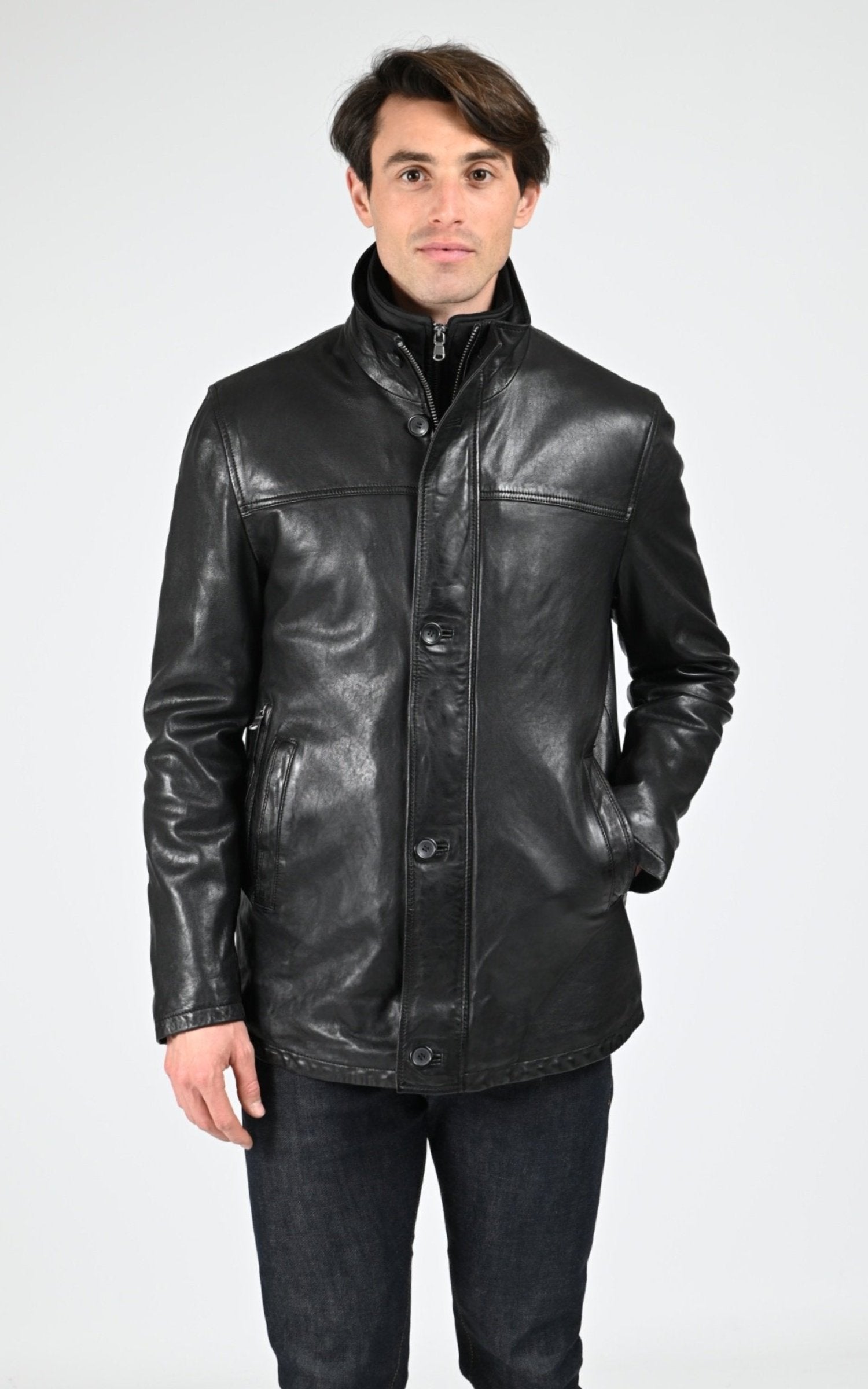 Veste Cuir Homme Daytona 73, modèle Tyler 100120 de couleur black 1