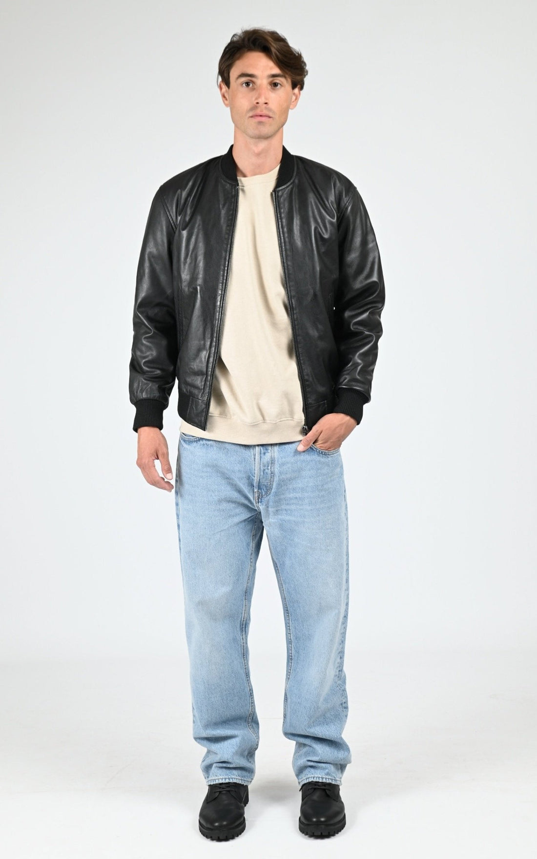 Blouson Cuir Homme Daytona 73, modèle Tyron 104443 de couleur black