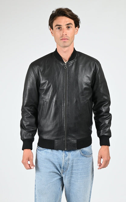 Blouson Cuir Homme Daytona 73, modèle Tyron 104443 de couleur black