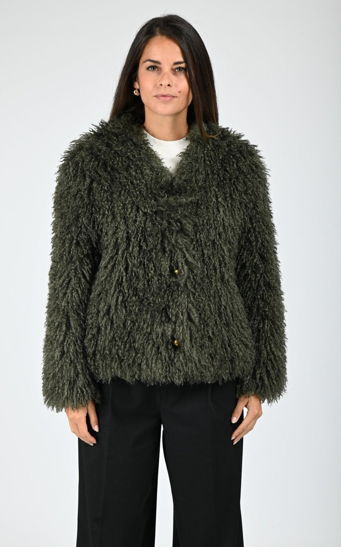 Blouson fausse fourrure Terry kaki
