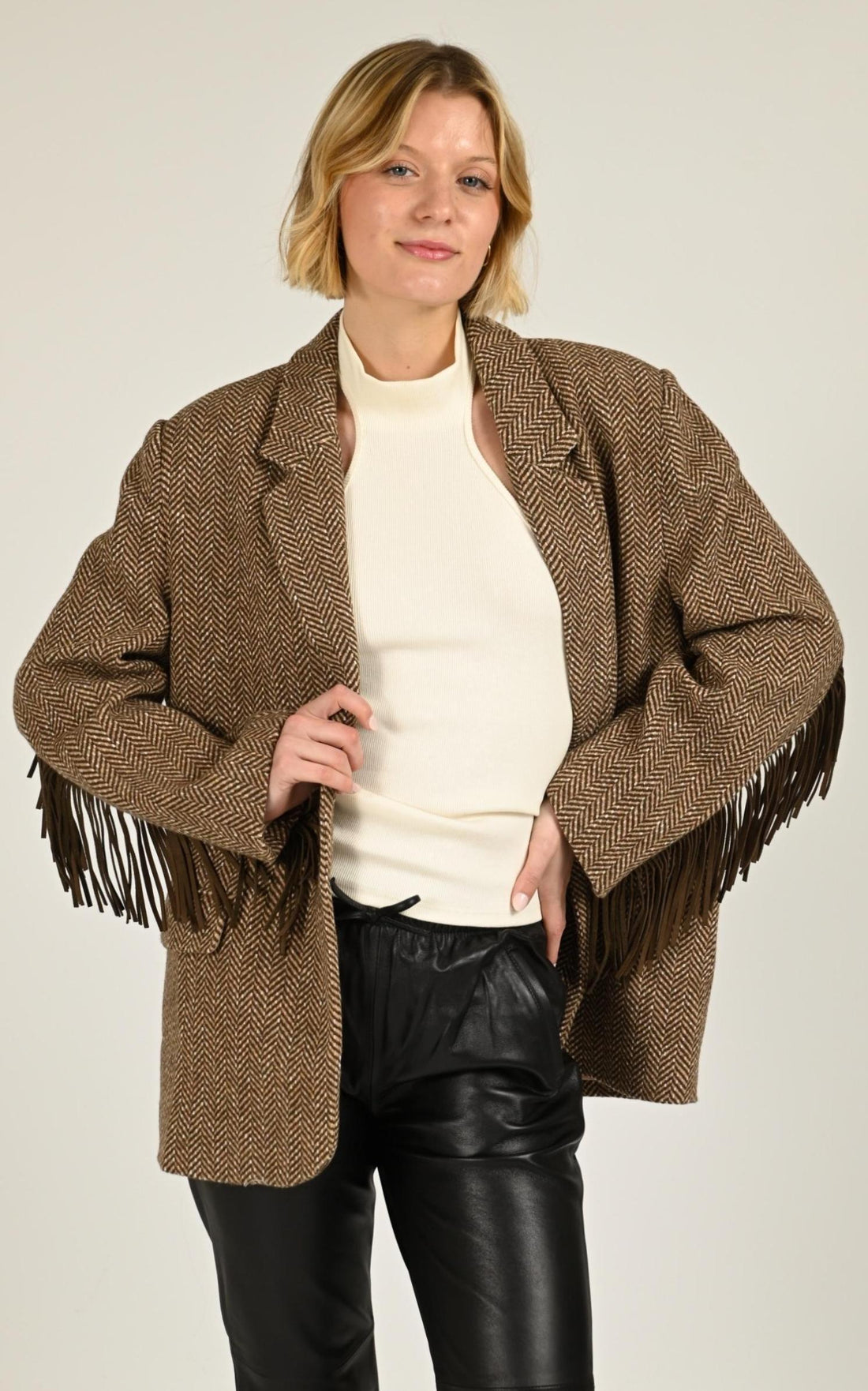 Veste Textile Femme La Petite Etoile, modèle Valyn de couleur marron