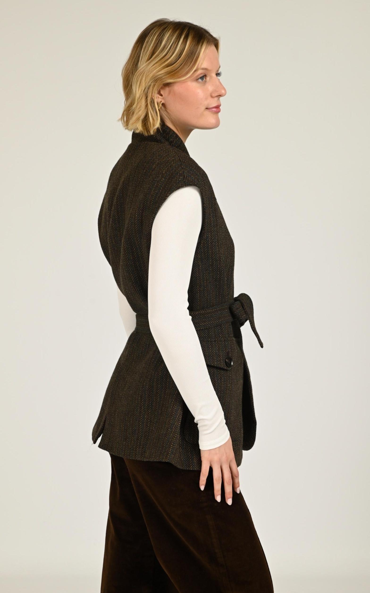 Veste Textile Femme La Petite Etoile, modèle Velia de couleur marron